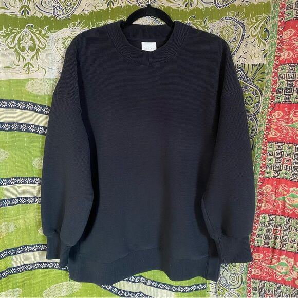 Varley Black Mae Boyfriend Ottoman Sweatshirt Size Small Amazing Condition - Picture 2 of 15